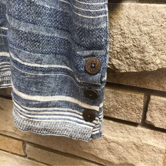 Carve Designs River Tank Top Cotton Linen Blend Blue chambray white xl - Picture 8 of 10